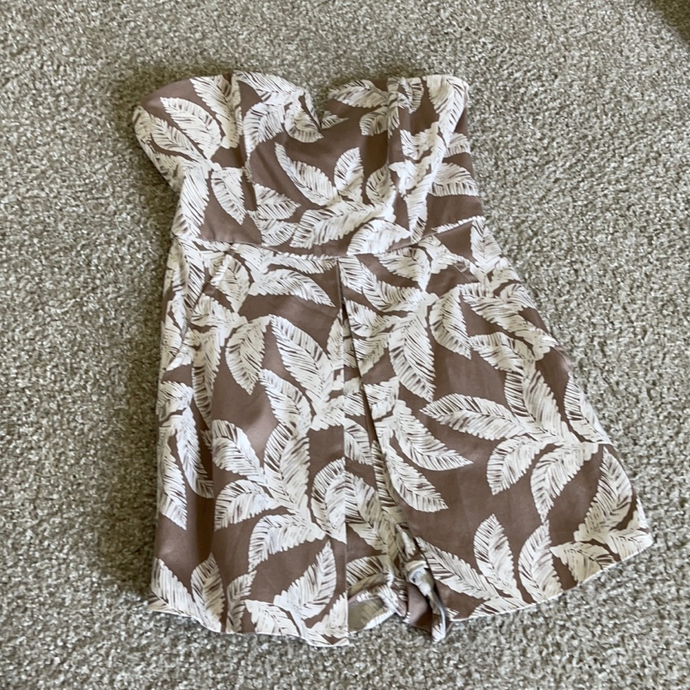 Tan Leaves detailed Romper